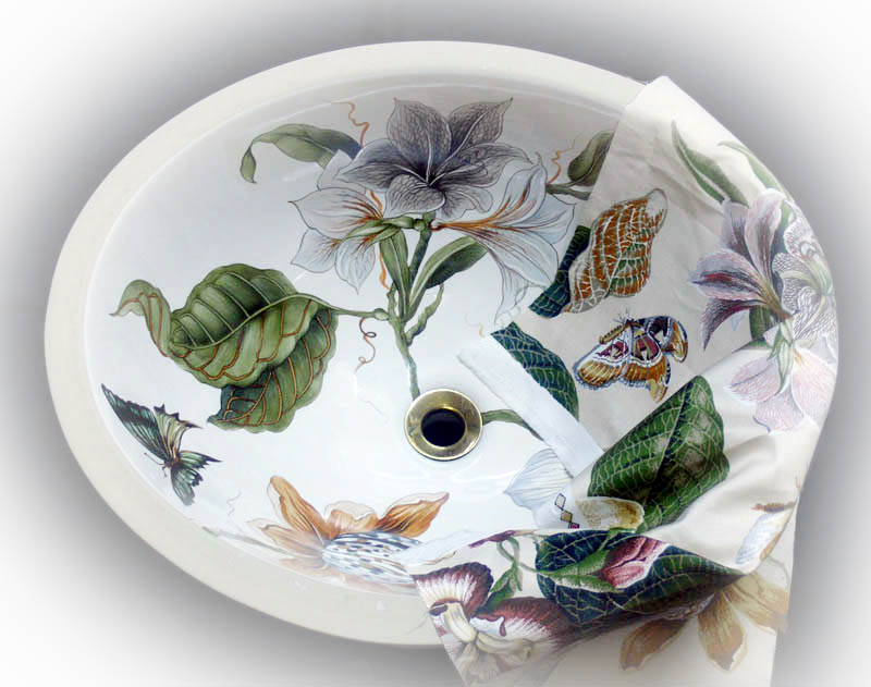 Flowers & Butterflies on a AP-1420 White